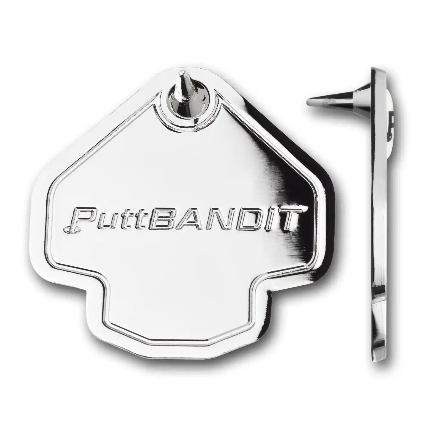 PuttBANDIT LP golf ball marker polished baseplate with profile view